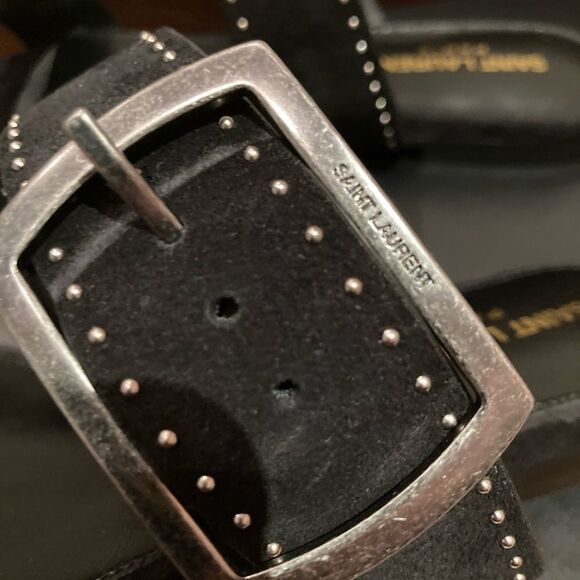 Saint Laurent PEAR BUCK SUEDE SANDAL WOMENS SZ 38+ 8.5 - Picture 4 of 14